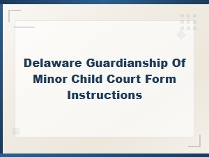 Delaware Minor Child Guardianship Court Form Instructions